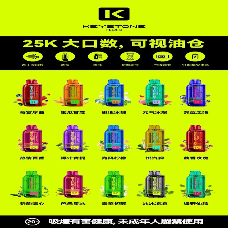 鑰石KEYSTONE FLEX-3 25000口專彈專機套裝|大容量續航